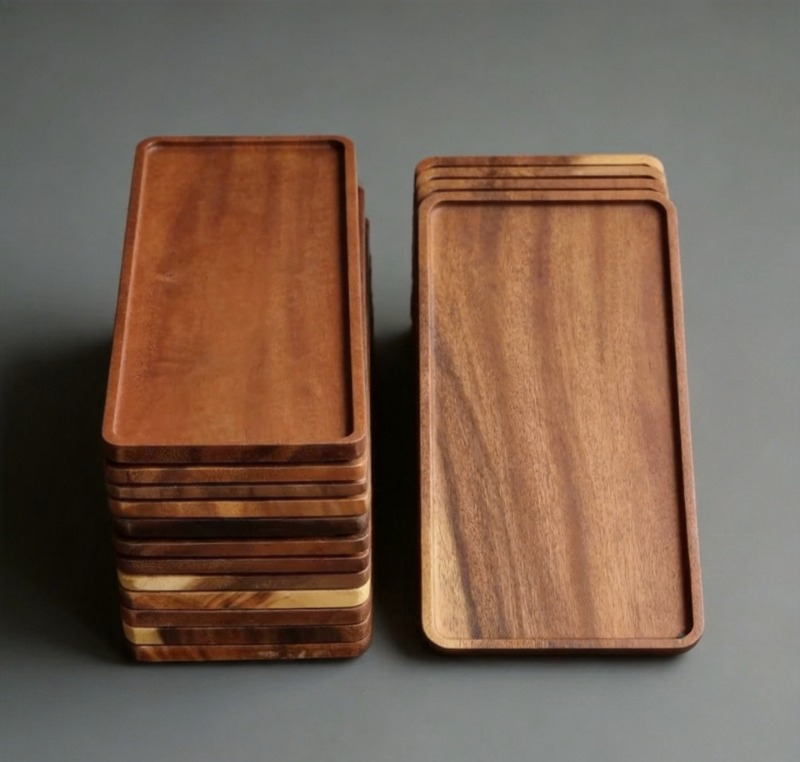 Home Cooking Recipes - Natuurlijk houten rechthoekig dienblad voor voedsel,