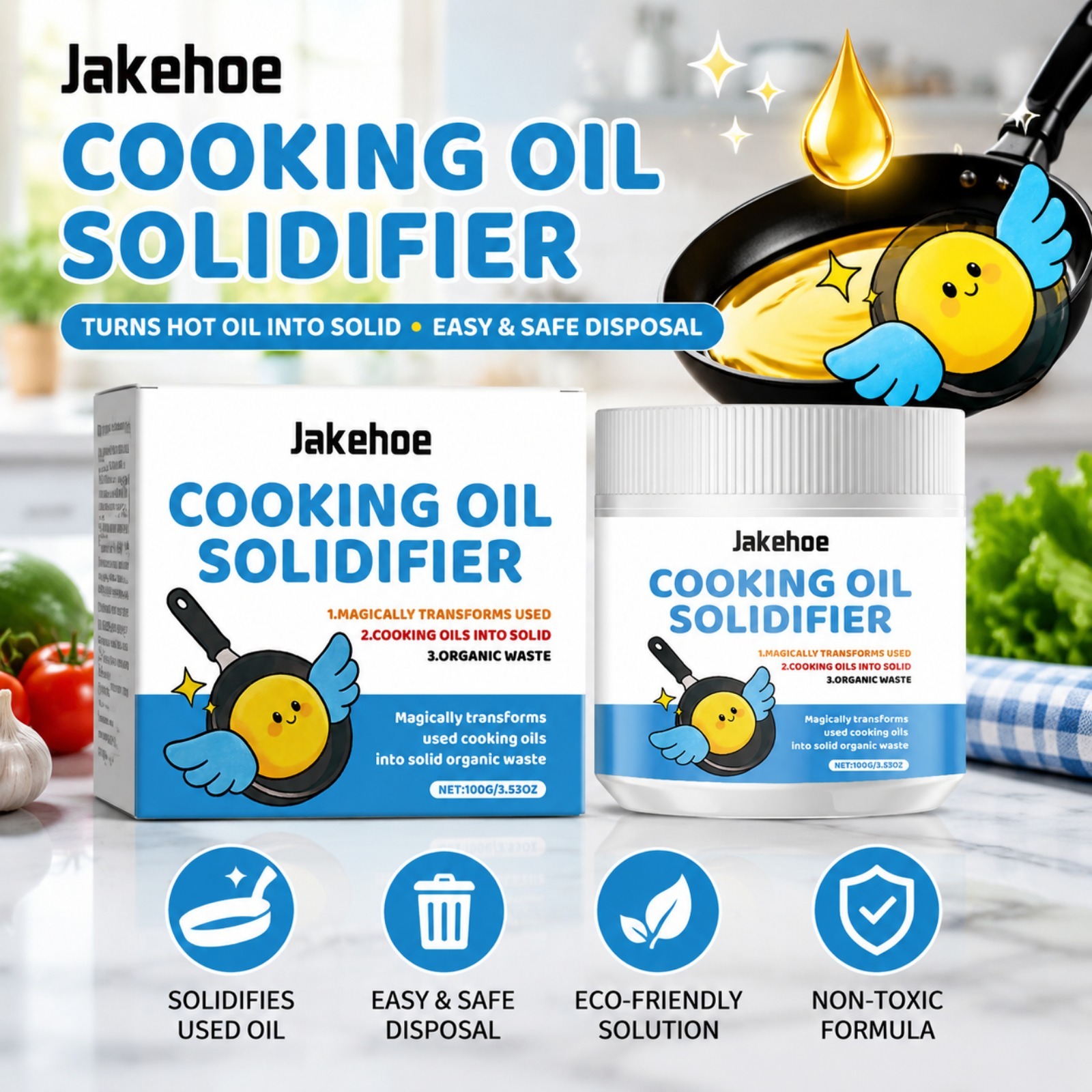 Home Cooking Oil Disposal - Olieverharderpoeder voorkomt verstopte afvoeren, verandert gebruikt