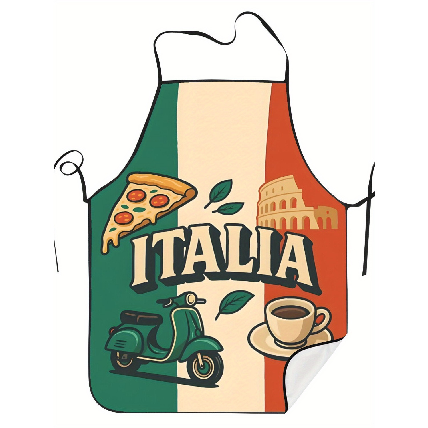 Home Cooking In Italian - Retro Italiaanse vlag keukenschort Pizza Scooter