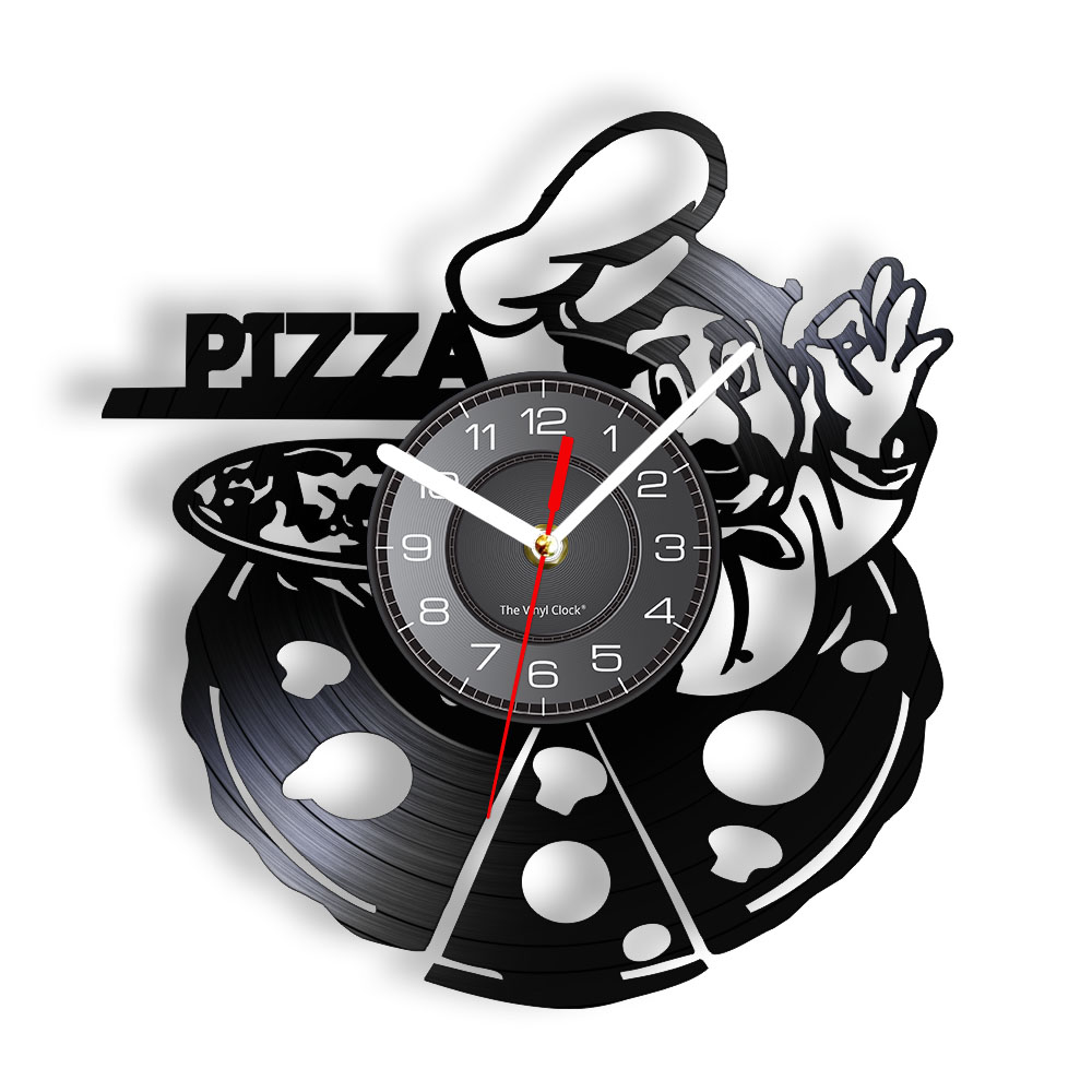 Home Cooking In Italian - Pizza Italië Stijl Vinyl Record Wandklok