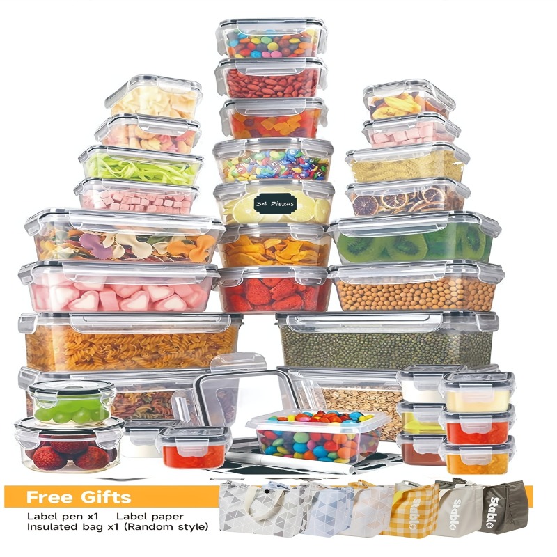 Home Cooking Food - 48-delige BPA-vrije voedselbewaarset – 24 luchtdichte