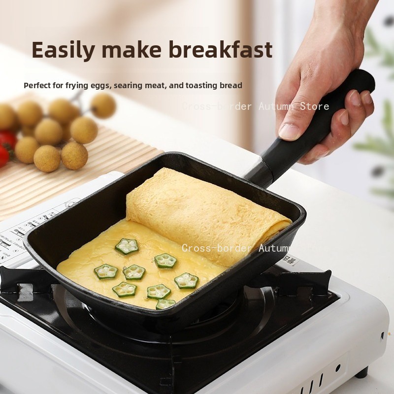 Ongecoate gietijzeren vierkant - Home Cooking Egg Roll recensie en prijs