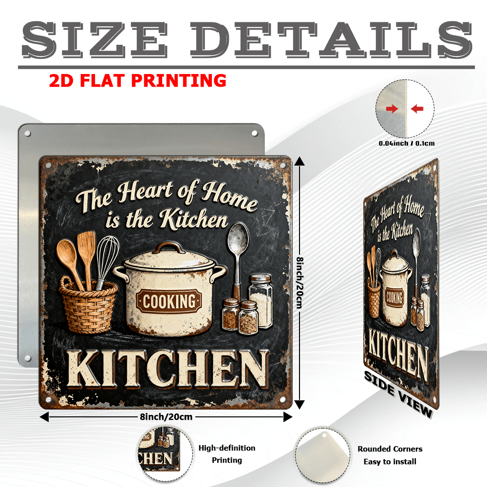 Vintage metalen keuken wanddec - Home Cooking Usa recensie en prijs
